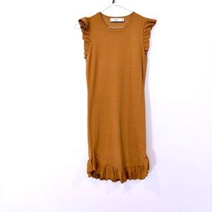 ALI & JAY Mustard Knit T-shirt Mini Dress sz S